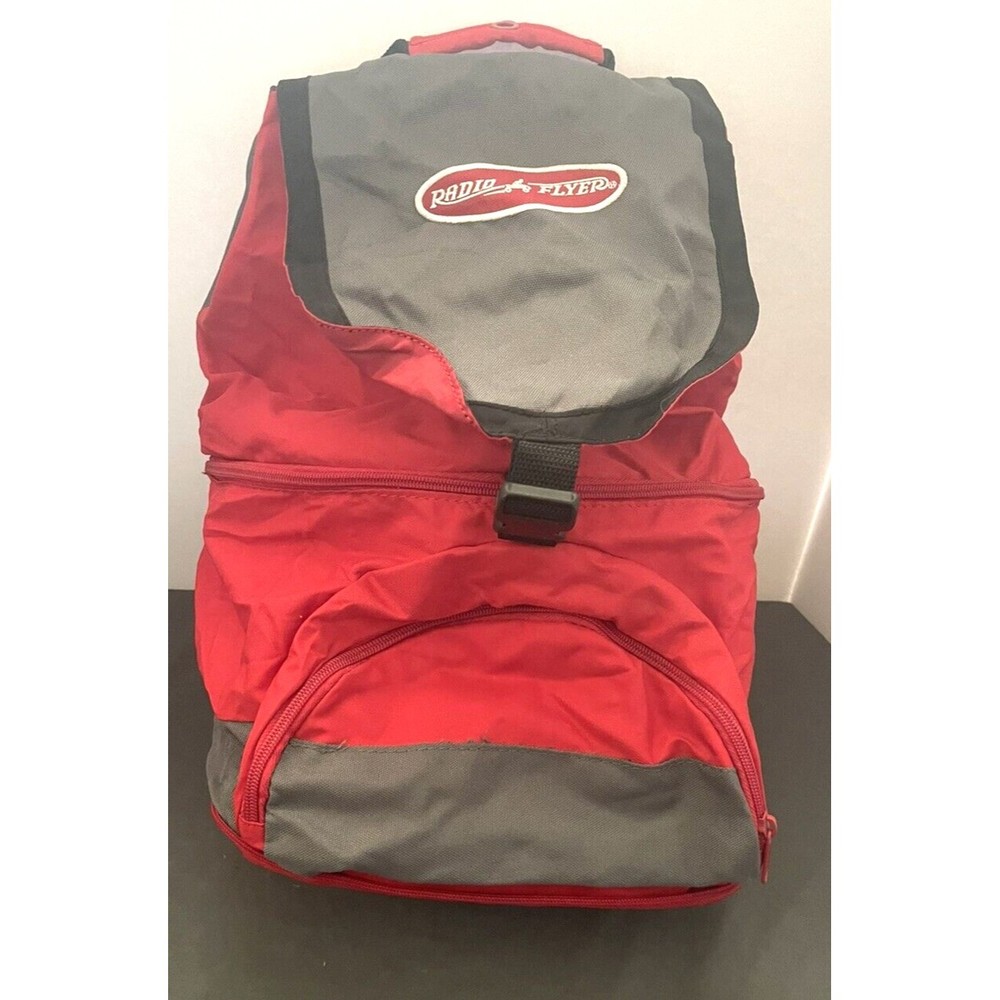 Radio Flyer Insulated Collapsible Compact Red Gray Bag Tote Red Grey Lunch Box